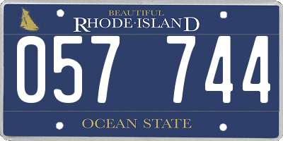 RI license plate 057744