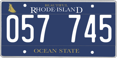 RI license plate 057745