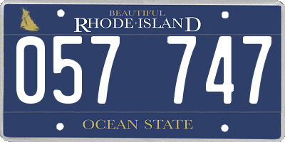 RI license plate 057747