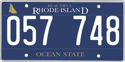 RI license plate 057748
