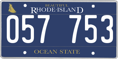 RI license plate 057753