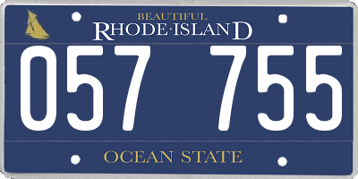 RI license plate 057755