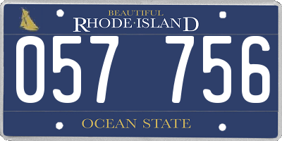 RI license plate 057756