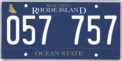 RI license plate 057757