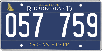 RI license plate 057759