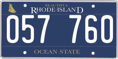RI license plate 057760