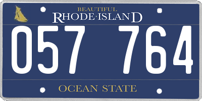 RI license plate 057764