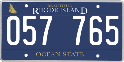 RI license plate 057765