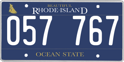 RI license plate 057767