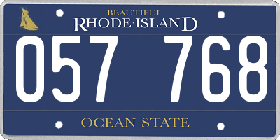 RI license plate 057768