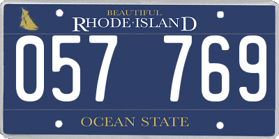 RI license plate 057769
