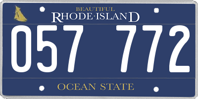 RI license plate 057772