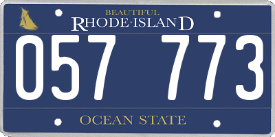 RI license plate 057773