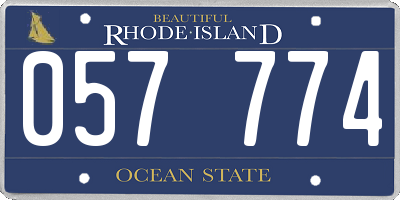 RI license plate 057774