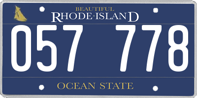 RI license plate 057778