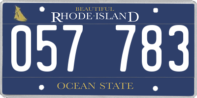 RI license plate 057783