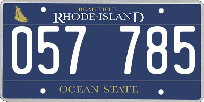 RI license plate 057785