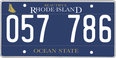 RI license plate 057786