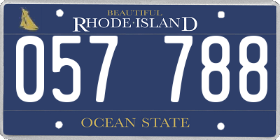 RI license plate 057788