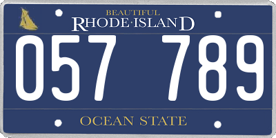 RI license plate 057789