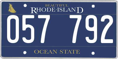 RI license plate 057792