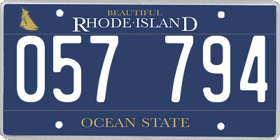 RI license plate 057794