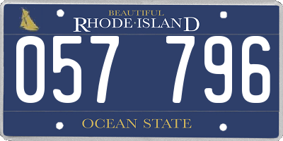 RI license plate 057796