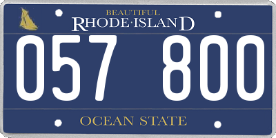 RI license plate 057800