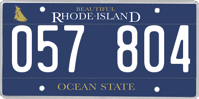 RI license plate 057804