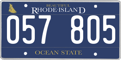 RI license plate 057805