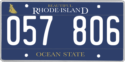 RI license plate 057806