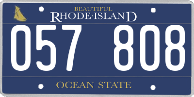 RI license plate 057808