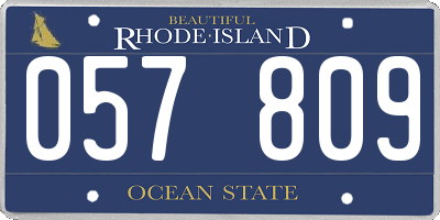 RI license plate 057809