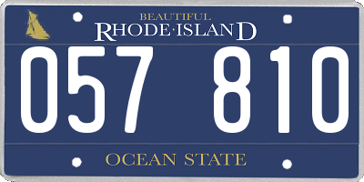 RI license plate 057810