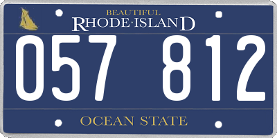 RI license plate 057812