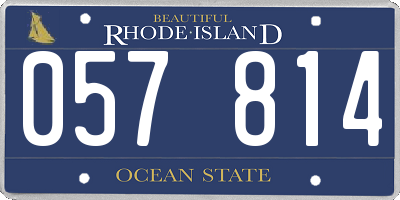 RI license plate 057814