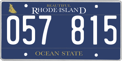 RI license plate 057815