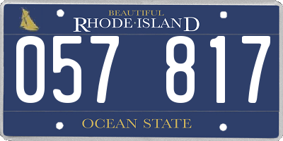 RI license plate 057817