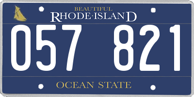 RI license plate 057821