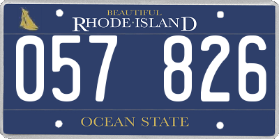 RI license plate 057826