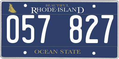 RI license plate 057827