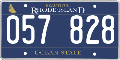 RI license plate 057828