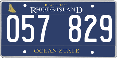 RI license plate 057829