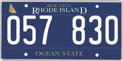 RI license plate 057830