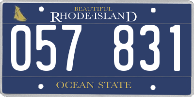 RI license plate 057831