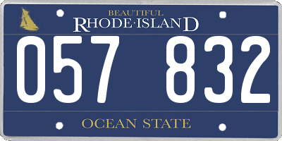 RI license plate 057832