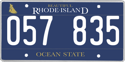 RI license plate 057835