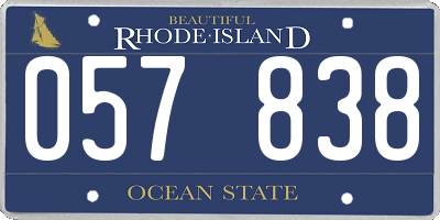 RI license plate 057838