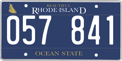 RI license plate 057841