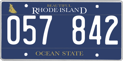RI license plate 057842